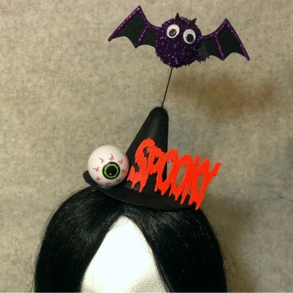 Halloween Witch Hat with Bat and Eyeball